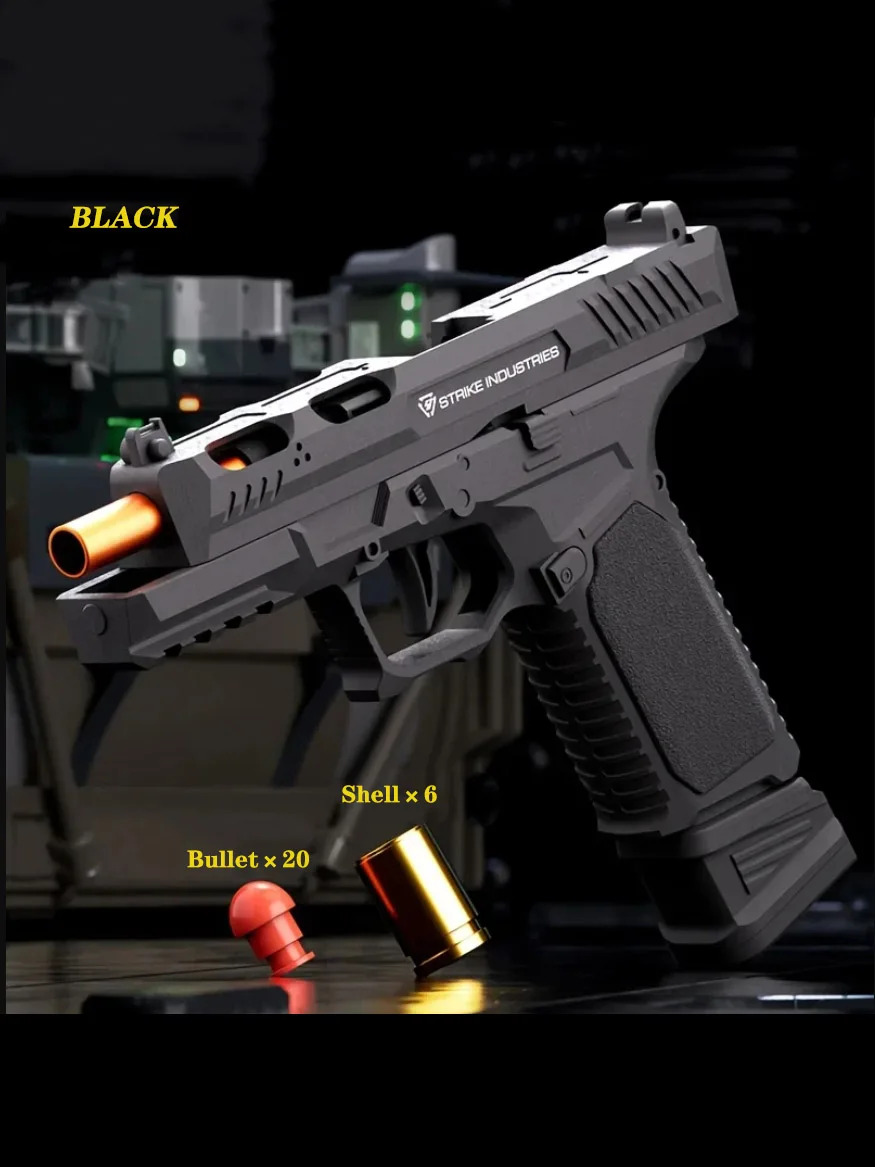 Continuous shooting SIG17 automatic toy pistol, ejection automatic shell throwing toy gun, outdoor sports CS shooting game, simulation toy gun, suitable for gifts, birthday gifts