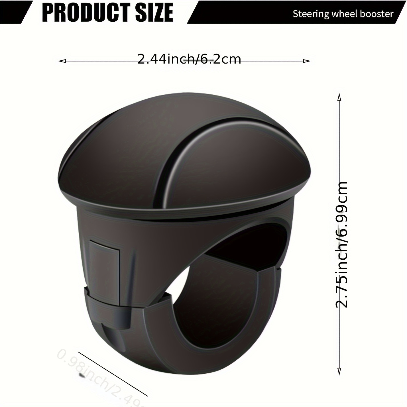 TEMU 2pcs Car Steering Wheel Booster Ball, 360° Rotation Multifunctional Effortless One-handed Steering Assist, Non-slip Silicone Electric Handle Steering Wheel Rotator, Suitable For Car Models Black
