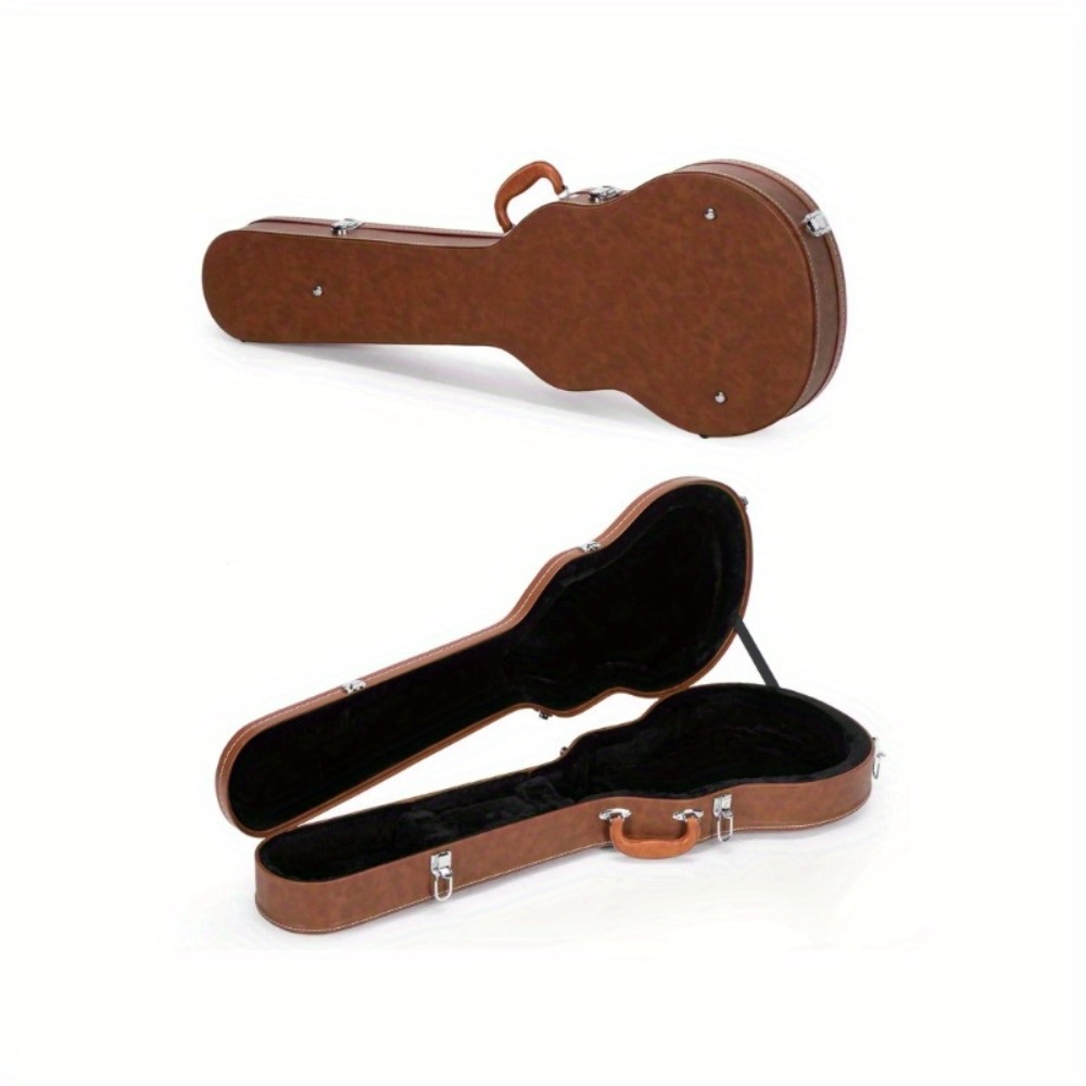 TEMU Electric Guitar Case For Glp Style Electric Guitar Bulge Surface Brown 43827993778908