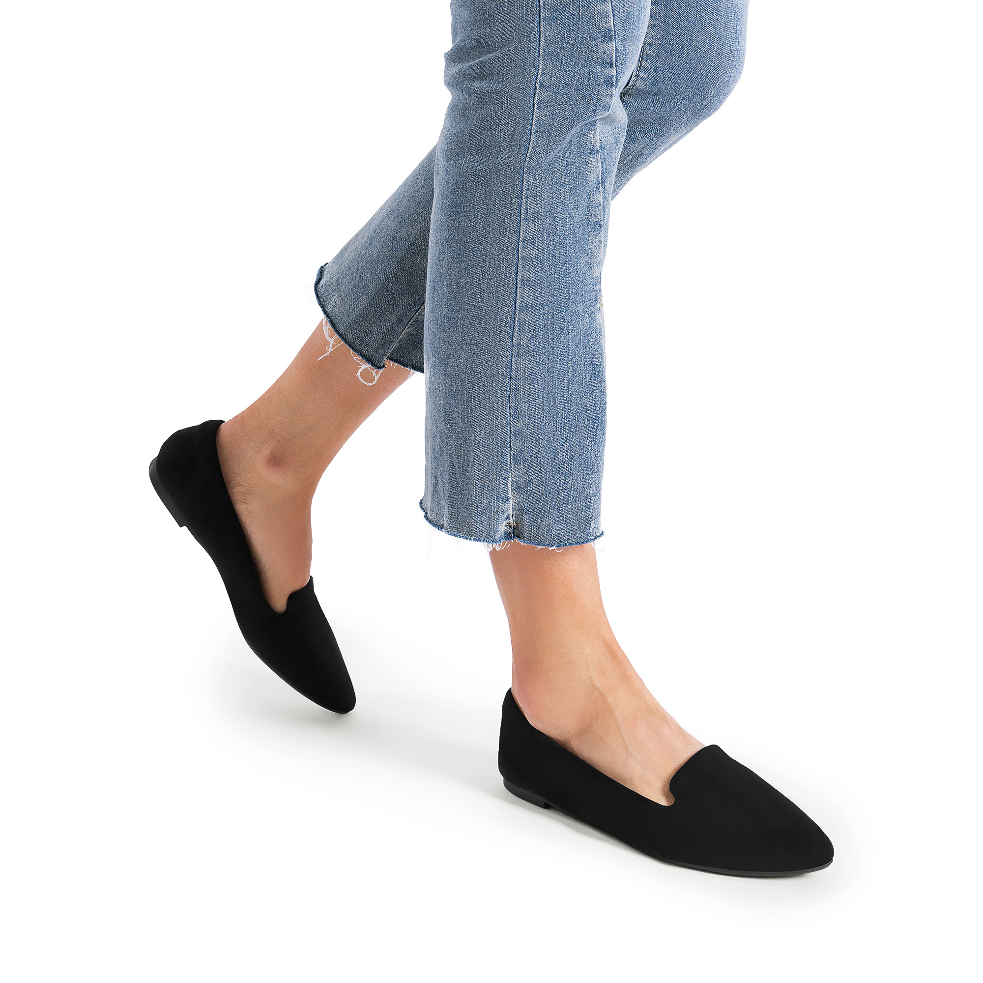 black mens dresser Layton: Black Leather – Ballet Flats With Straps
