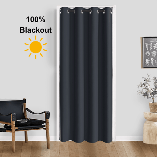1 panel 100 blackout door and window sleek solid color curtain 39 x 78 inches in 6 colors thermal insulated light blocking noise reducing energy solid color with grommets for privacy in 6 colors