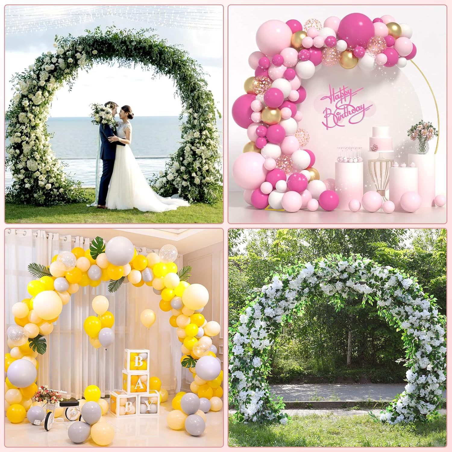 

Wedding Arch 8ft Wide X 9ft Height, Backdrop, Balloon Arch Stand For Wedding Party Bridal Prom Garden Floral Decoration Indoor And Out Door.