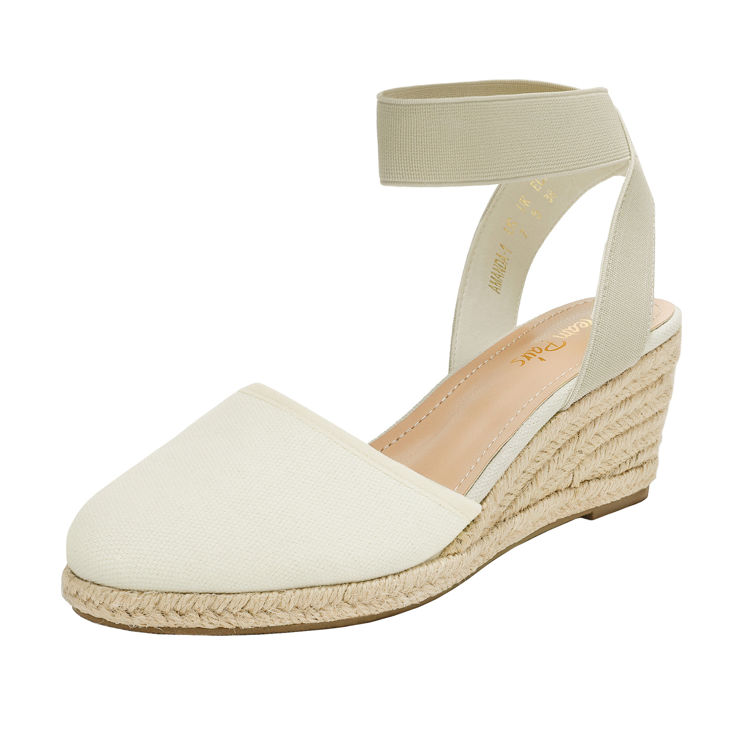 women's espadrille wedge heels, closed toe ankle strap shoes