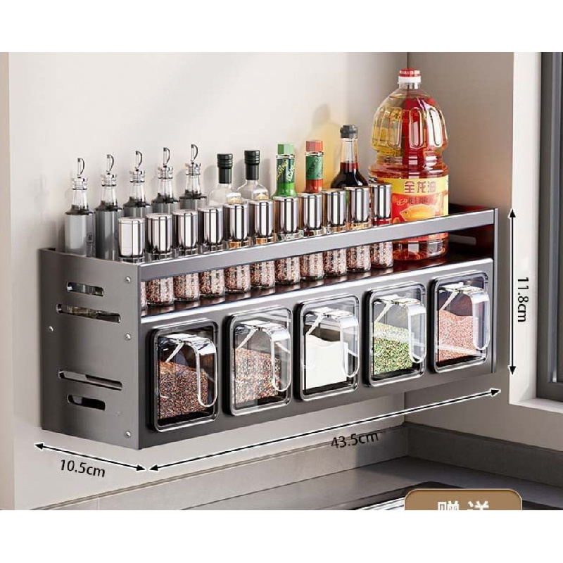 TEMU Seasoning Storage Kitchen Spice Rack Multifunctional Wall-mounted Spice Bottle And Bottle Spice Rack