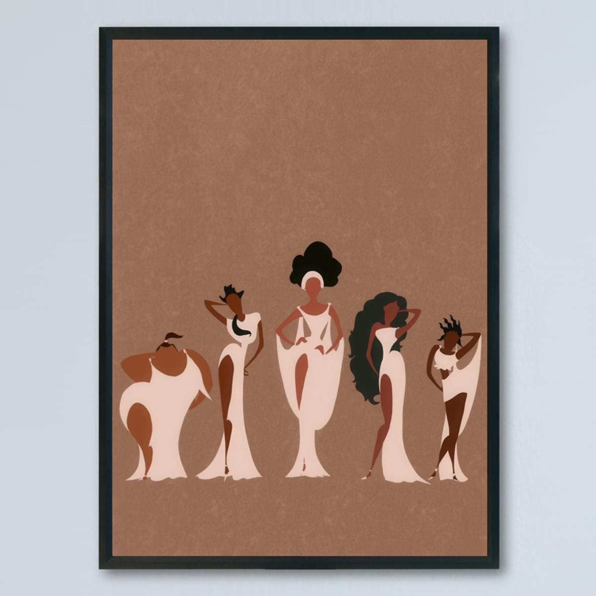 TEMU 1pc Cartoon Museum Canvas Quality Wooden Frame Wall Hanging Decoration For Living Room, Bedroom, Kitchen And Bathroom