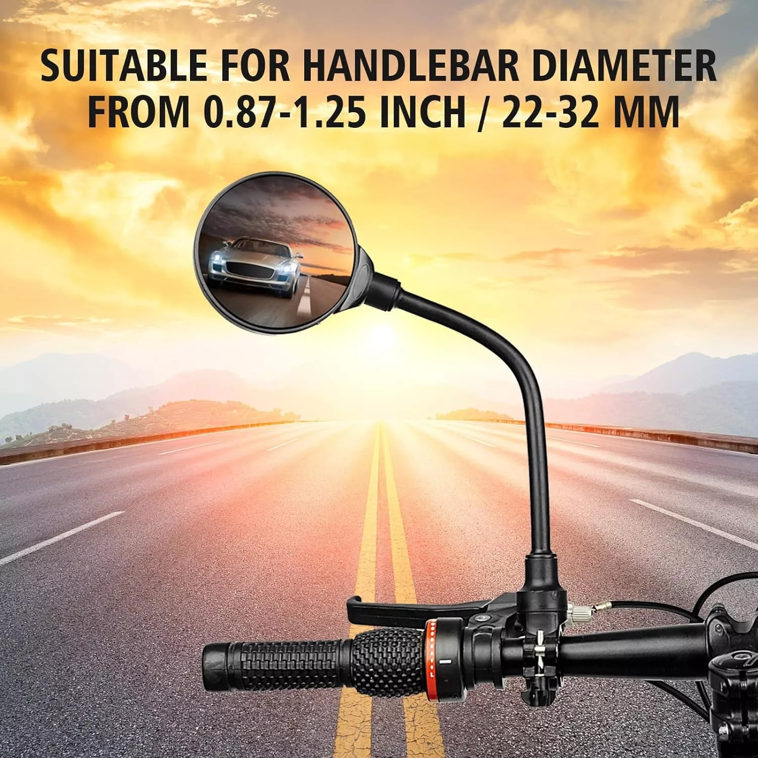 TEMU Pack Of 2 Mirror For Bike And Electric Bike Premium Post To Adjust- Rotatable And Adjustable Rear View