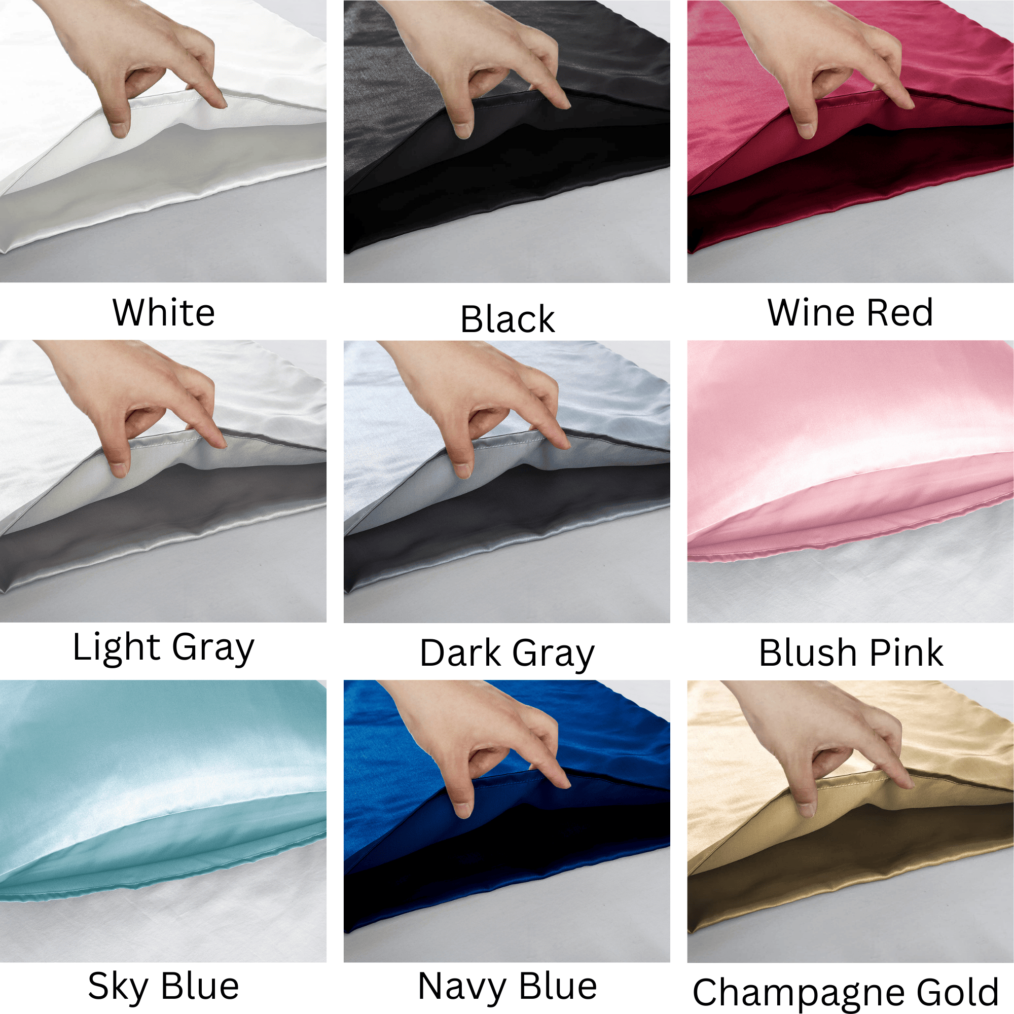 set of 2 luxuriously   satin pillowcases envelope closure design taupe pillow covers with envelope closure Product details 1