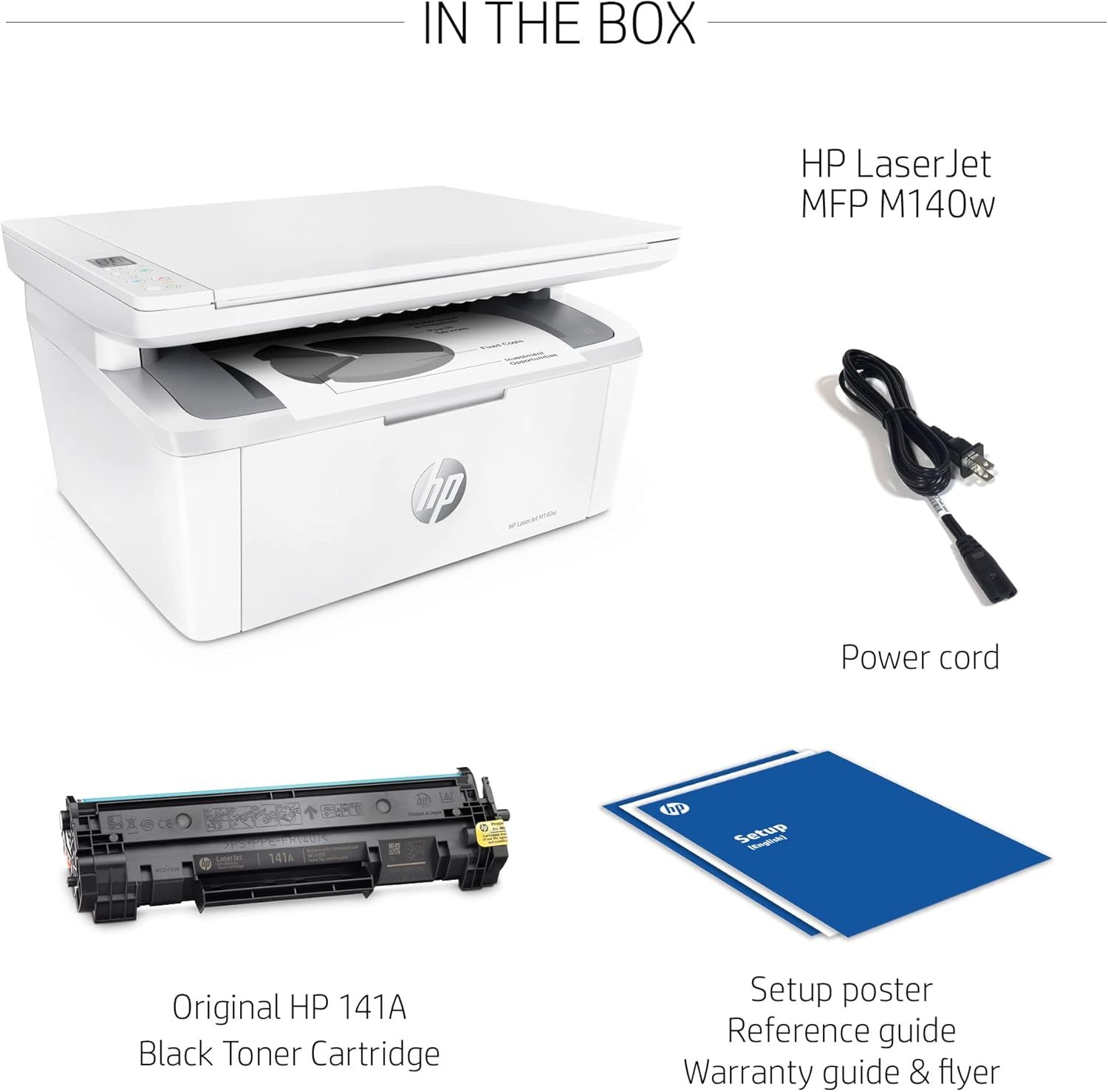 HP LaserJet MFP M140w Wireless Monochrome All-in-One Printer (7MD72F) (Refurbished)
