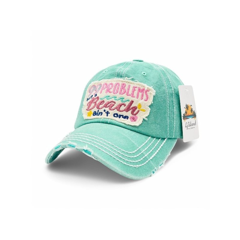 But Beach Ain't 1 Vintage Distressed Embroidered Baseball For Women - 100% Cotton, Breathable, Casual, Adjustable, Uv Protection