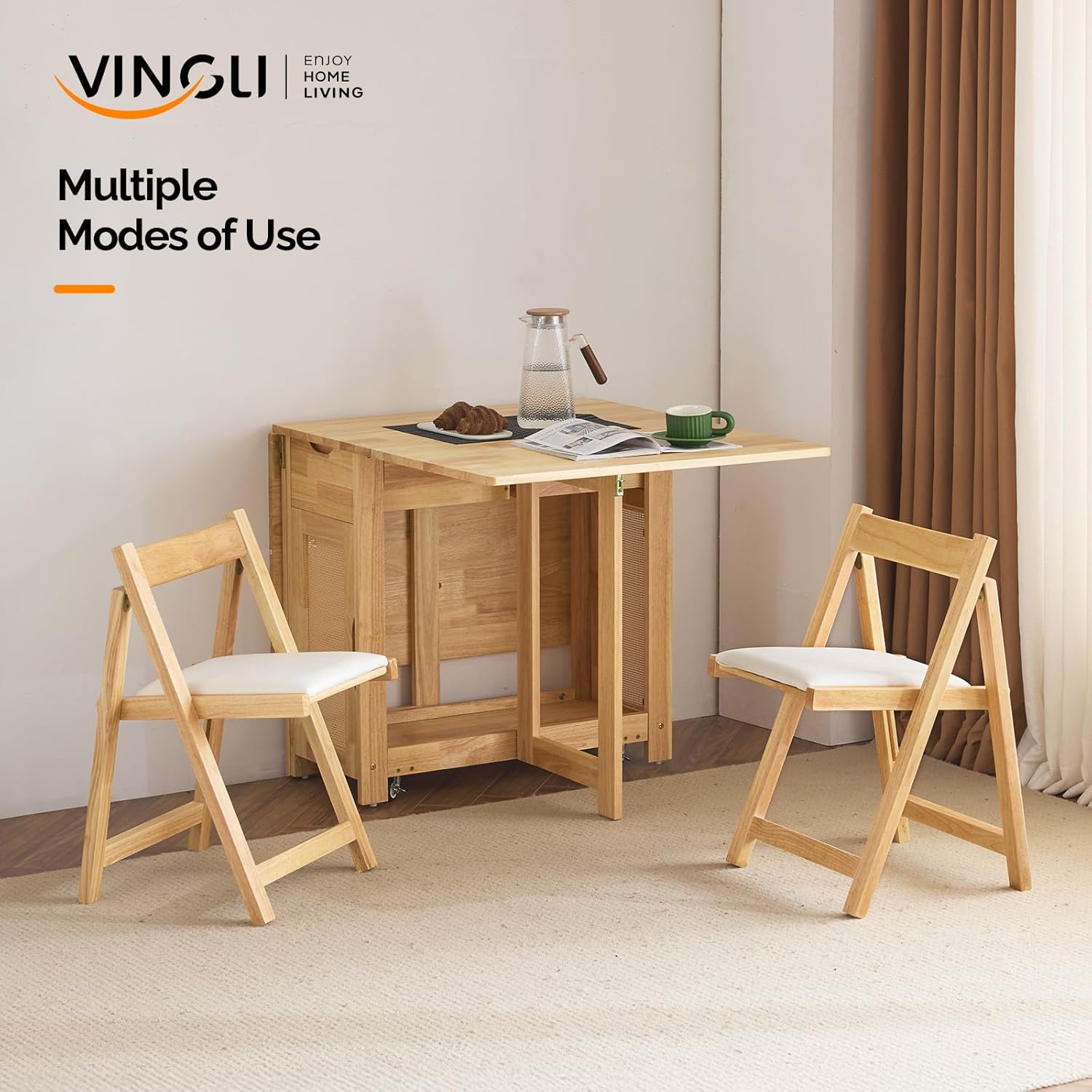 folding dining table set extendable drop leaf solid Temu