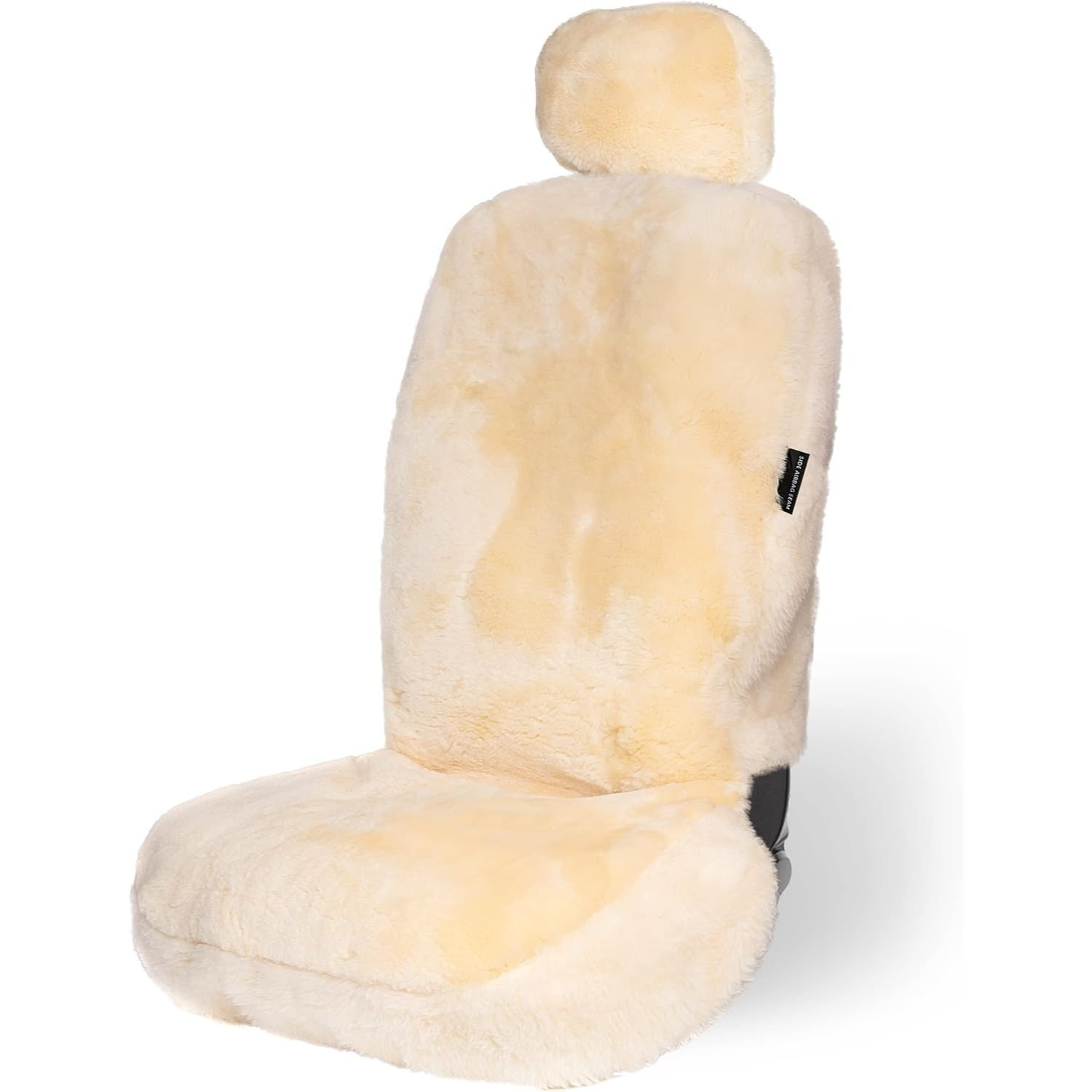 TEMU Genuine Sheepskin Car Seat Cover - Ivory Universal Full Seat (front And Back) Cushions