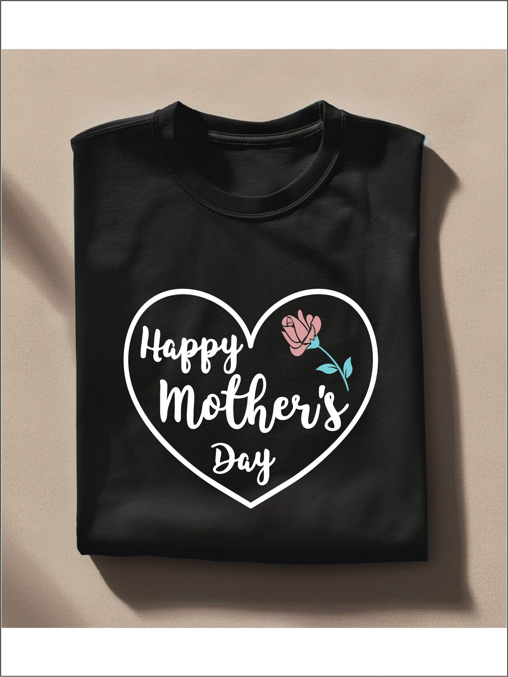 bs 2259 happy mothers day heart shapped shirt mom heart t - Temu