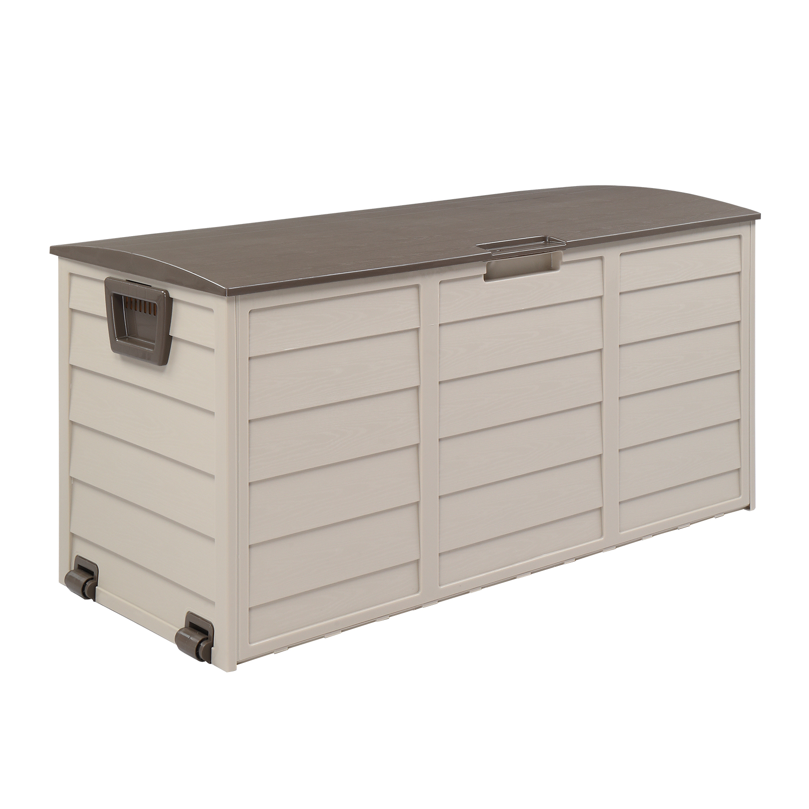 

75gal 260l Outdoor Garden Plastic Storage Deck Box Chest Tools Cushions Toys Lockable Seat