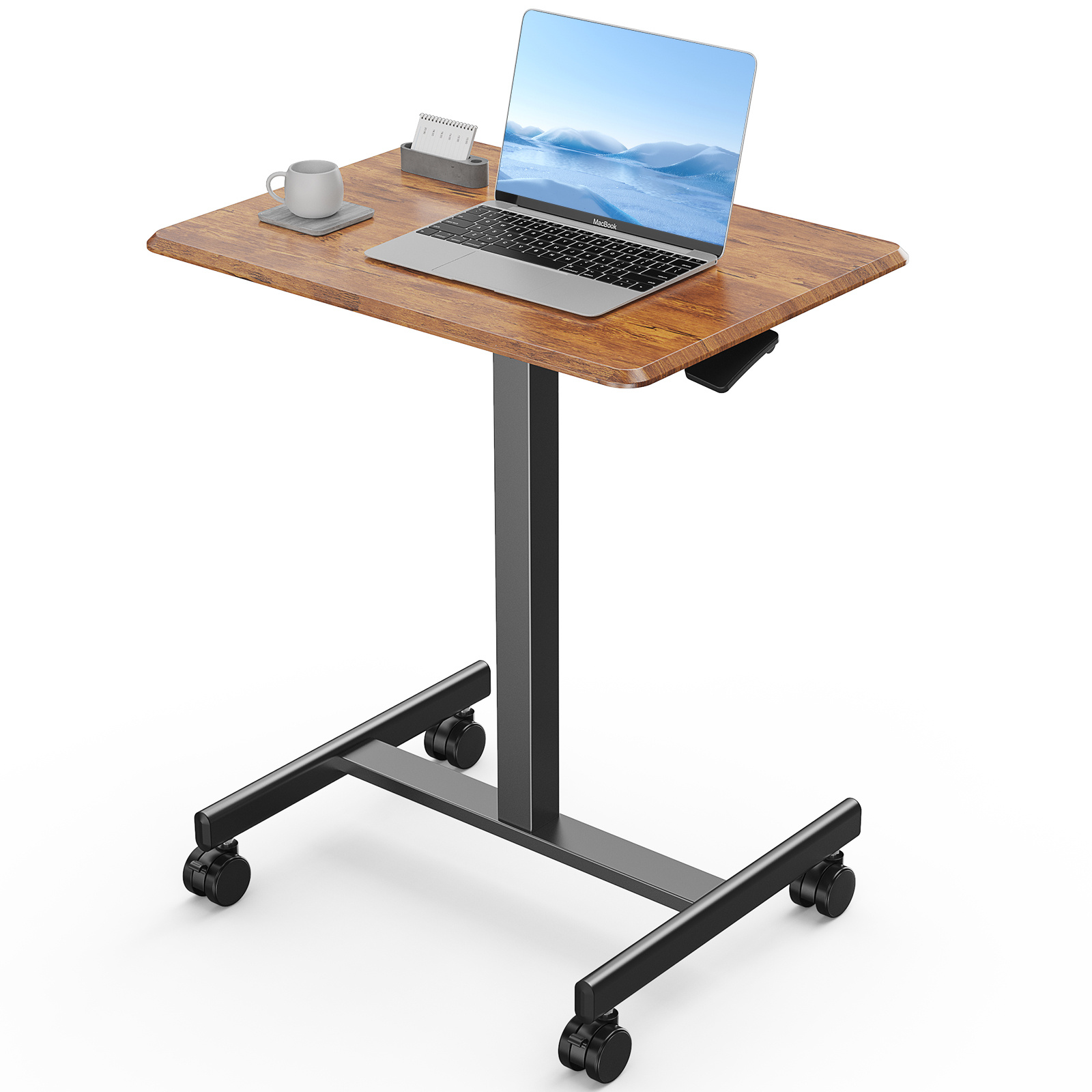 mcq white black rust small standing desk mobile portable rolling laptop desk on wheels adjustable height table for home office 19 inch Product details 1