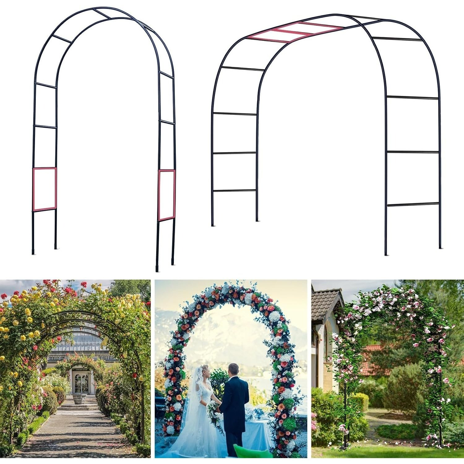 

Arch, Metal Arch, Garden Arch Trellis For Wedding Party Bridal Prom Garden Floral Decoration, Ways (tall Or Wide).