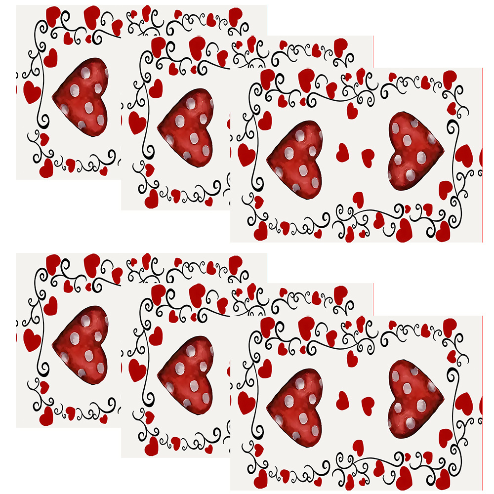 

4pcs Valentine's Day Heart Shaped Red Love Heart Tablecloth Tablecloth Set Home Decor Anniversary Party Romantic Decor Tablecloth Suitable For Wedding And Valentine's Day Decoration