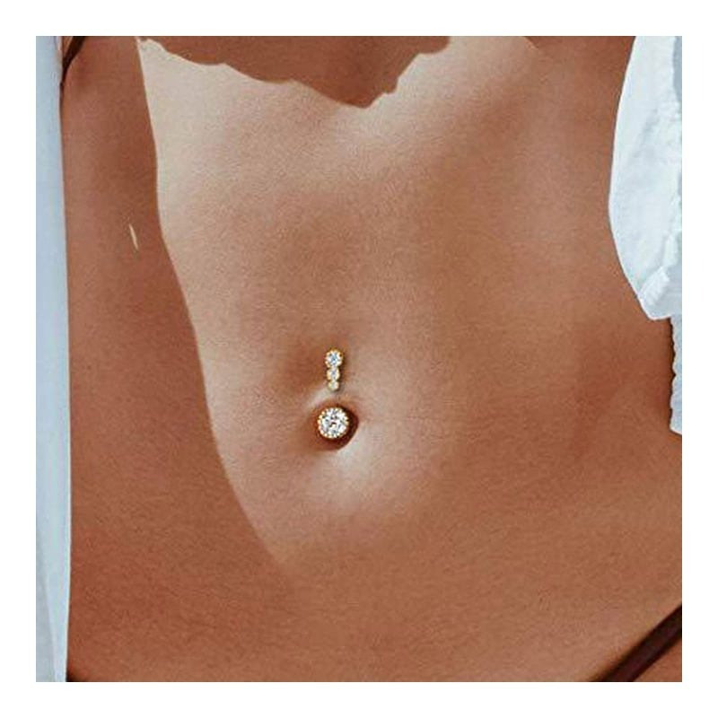 

1 Stainless Steel Nail Body Piercing Jewelry Set With Synthetic Zircon Button Stylish Sexy Wear Accessories