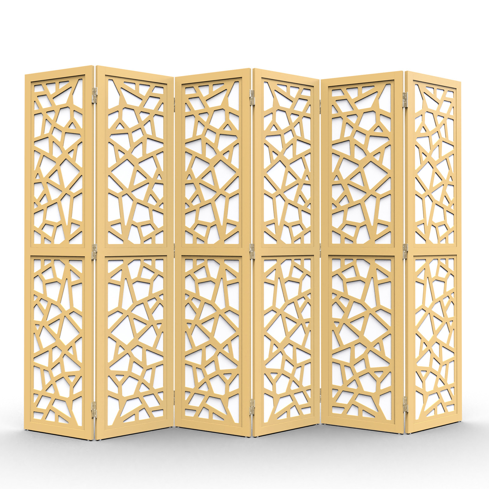 VINGLI 70'' H Room Divider, Non-woven Fabric Privacy Screen, Indoor Partition Wall Dividers, Freestanding Hinged Space Separator with Modern Unique Pattern