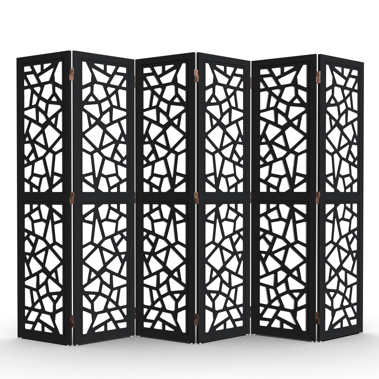VINGLI 70'' H Room Divider, Non-woven Fabric Privacy Screen, Indoor Partition Wall Dividers, Freestanding Hinged Space Separator with Modern Unique Pattern