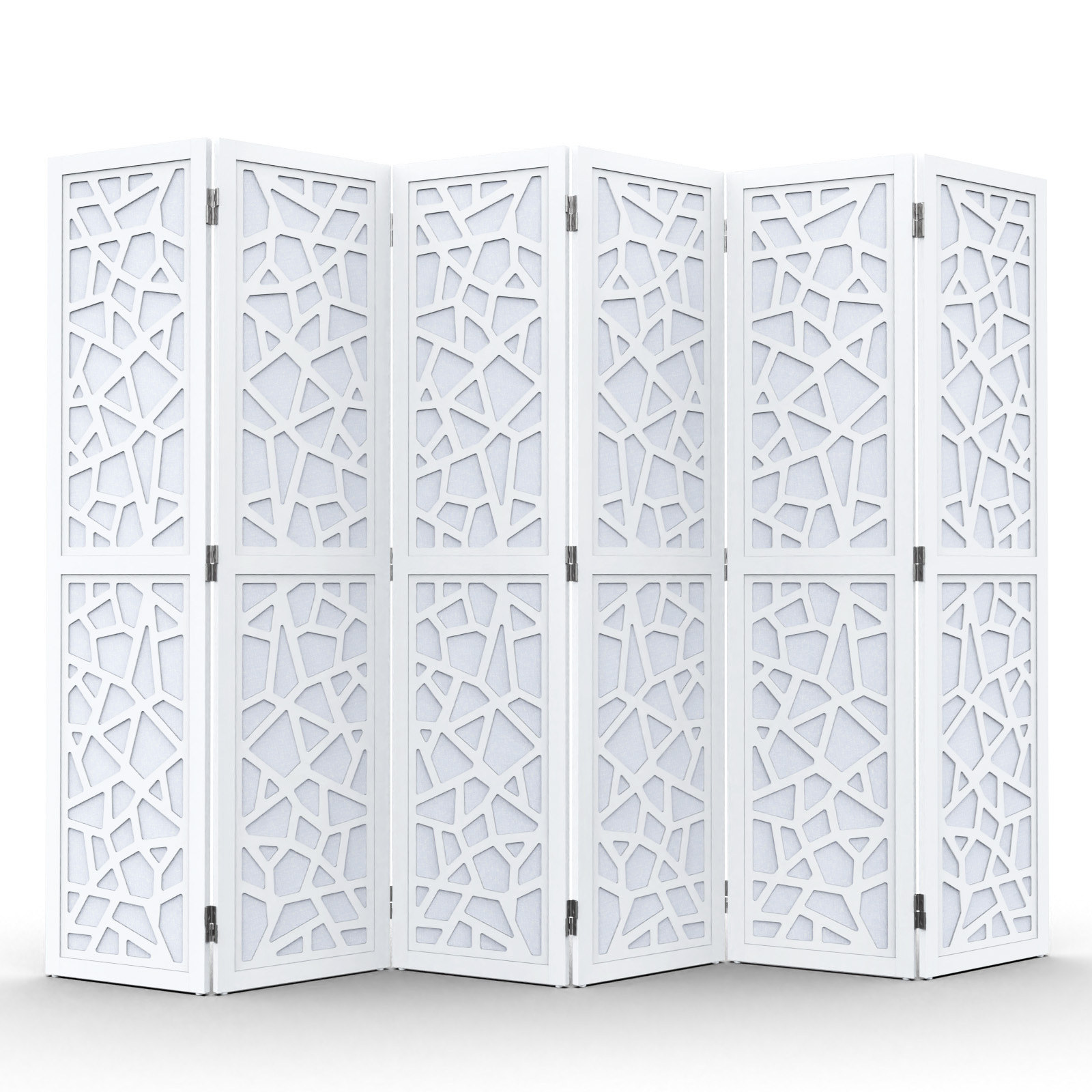 VINGLI 70'' H Room Divider, Non-woven Fabric Privacy Screen, Indoor Partition Wall Dividers, Freestanding Hinged Space Separator with Modern Unique Pattern