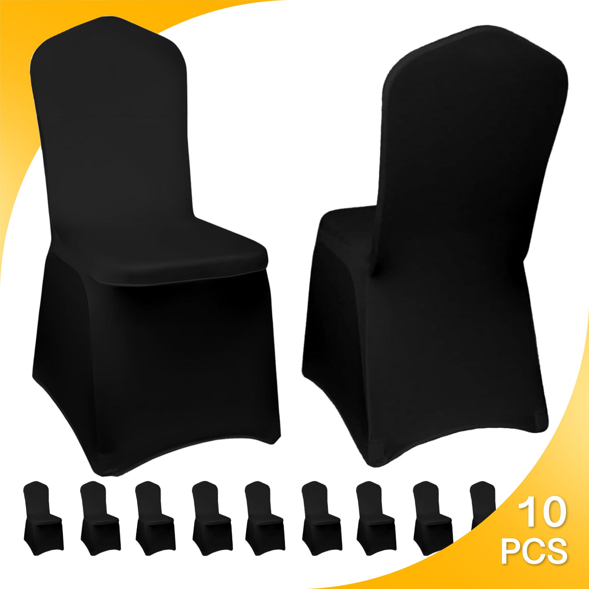 

10-pack Stretch Spandex Chair Covers - Universal Fit Chair Protectors For Weddings, Parties, Banquets, Holidays, Decoration