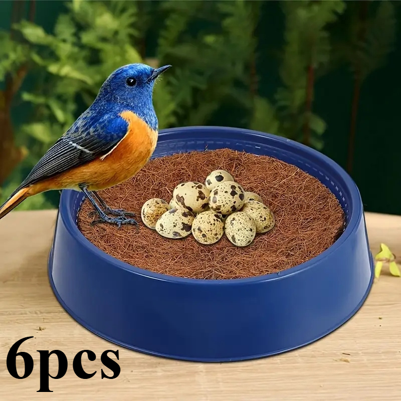 TEMU 6 Nest Bowls, Plastic Cage Breeding Hatching Nest, 6 Mat For Racing Pigeons, Pigeons, Quail And Birds, Pet Cage Supplies