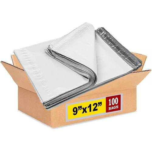 100 pcs large medium small poly mailers strong adhensive shipping bags for clothing waterproof packaging bags shipping envelopes for small business mailers poly bags mailing envelope in white