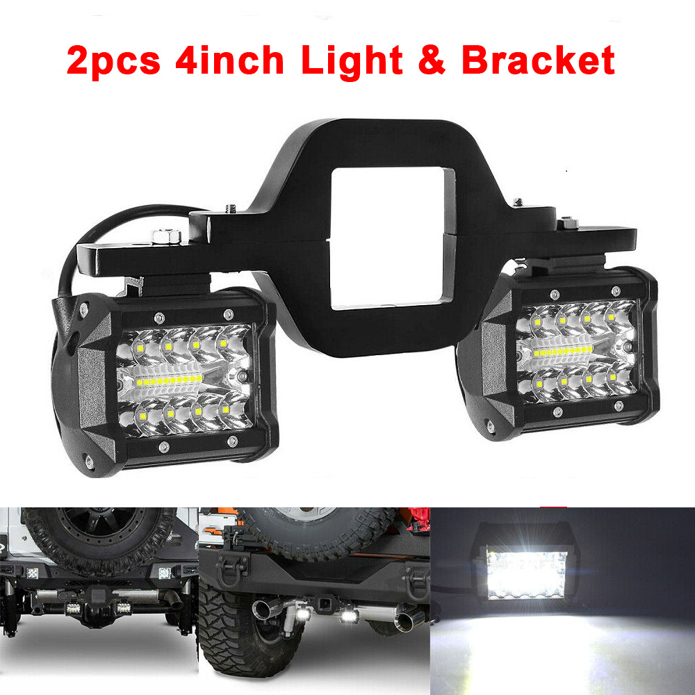 TEMU 2 Pcs 4 Inch 60w Led Pods 12-24v With 2.5 Inch Tow Hitch Mounting Brackets Light Bar For Pickup Atv Suv Truck Trailer Boat