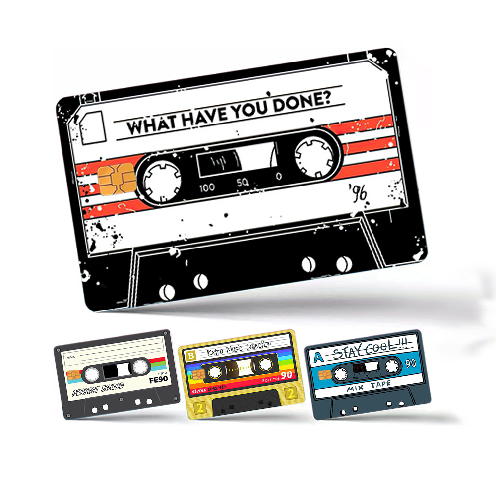 Credit Card Skin, Debit Card Skin, Cute Small Chip Debit Cover Stickers, Scratchproof Transportation Card, 4PCS Slim Card Cover