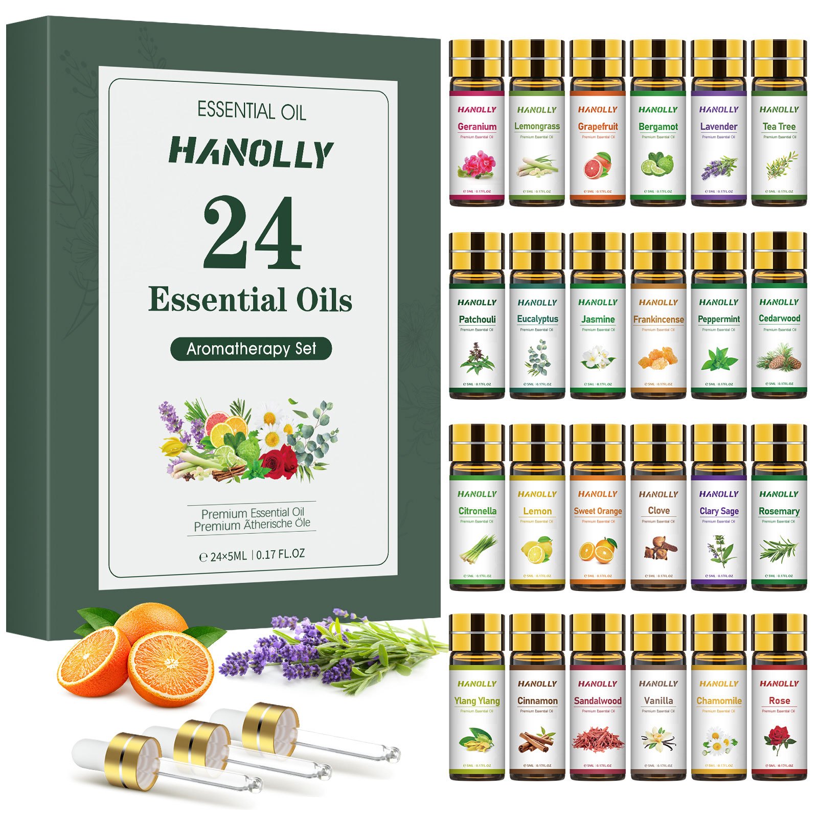 TEMU Essential Oils Set - 24 Pcs Essential Oil Kit For Diffuser, Aromatherapy - Premium Aromatherapy Diffuser Oils Set