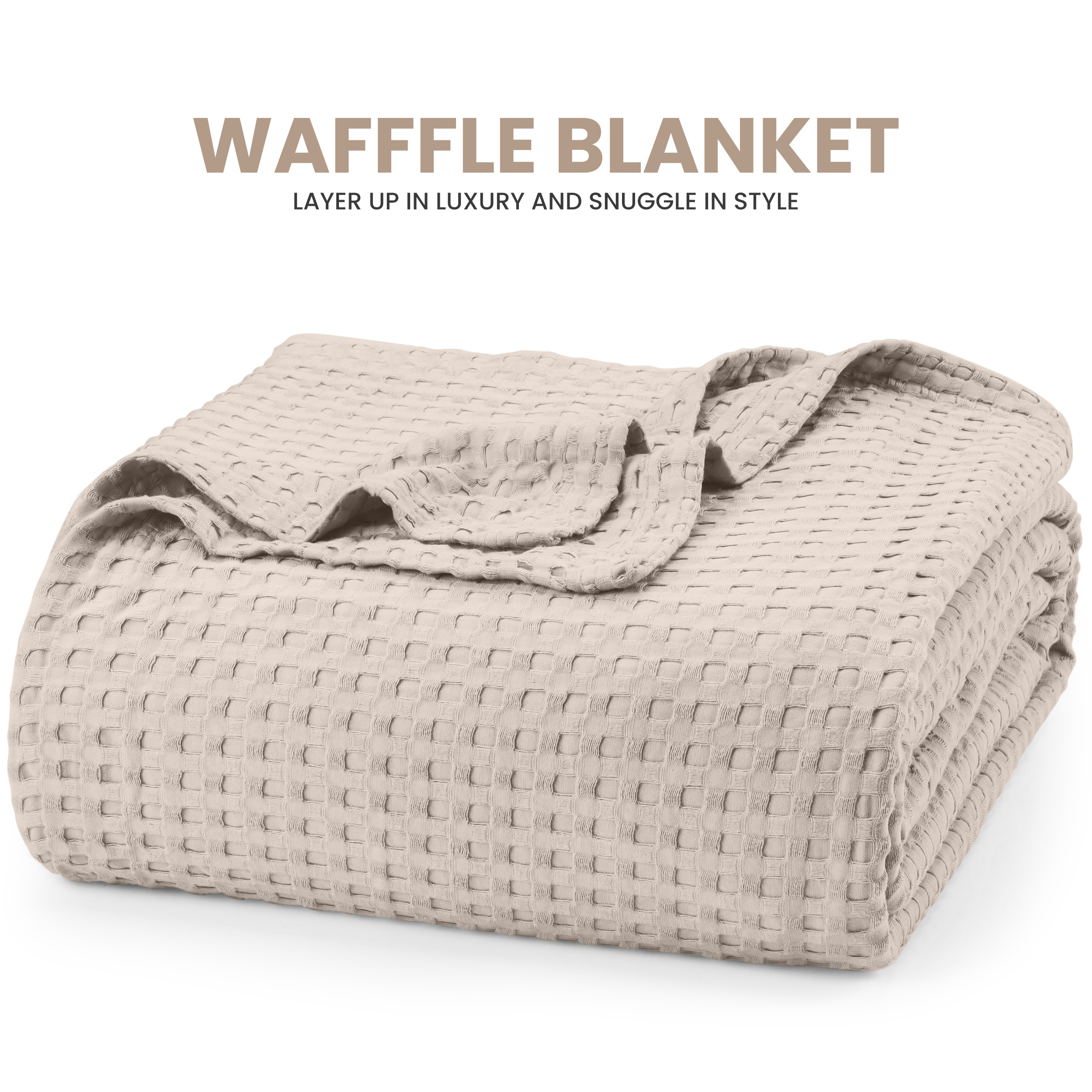 

Bedding Cotton Waffle Blanket 300 Gsm, Multifunctional Blanket Is Warm And Cozy Bedroom, Sofa, Car, Camping.