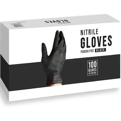 100pcs disposable nitrile gloves 5 mil black gloves disposable latex free powder free gloves waterproof tear resistant and powder free for kitchen cleaning tattoo hair dyeing pet grooming beauty salons and household chores outdoor cleaning supplies and household gadgets