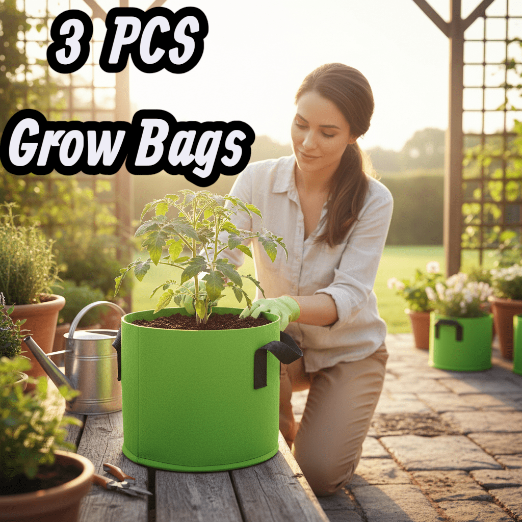 TEMU 3pack 2/3/7 Gallon Grow Bags Heavy Duty 300g Thickened Nonwoven Plant Fabric Pots With Handles