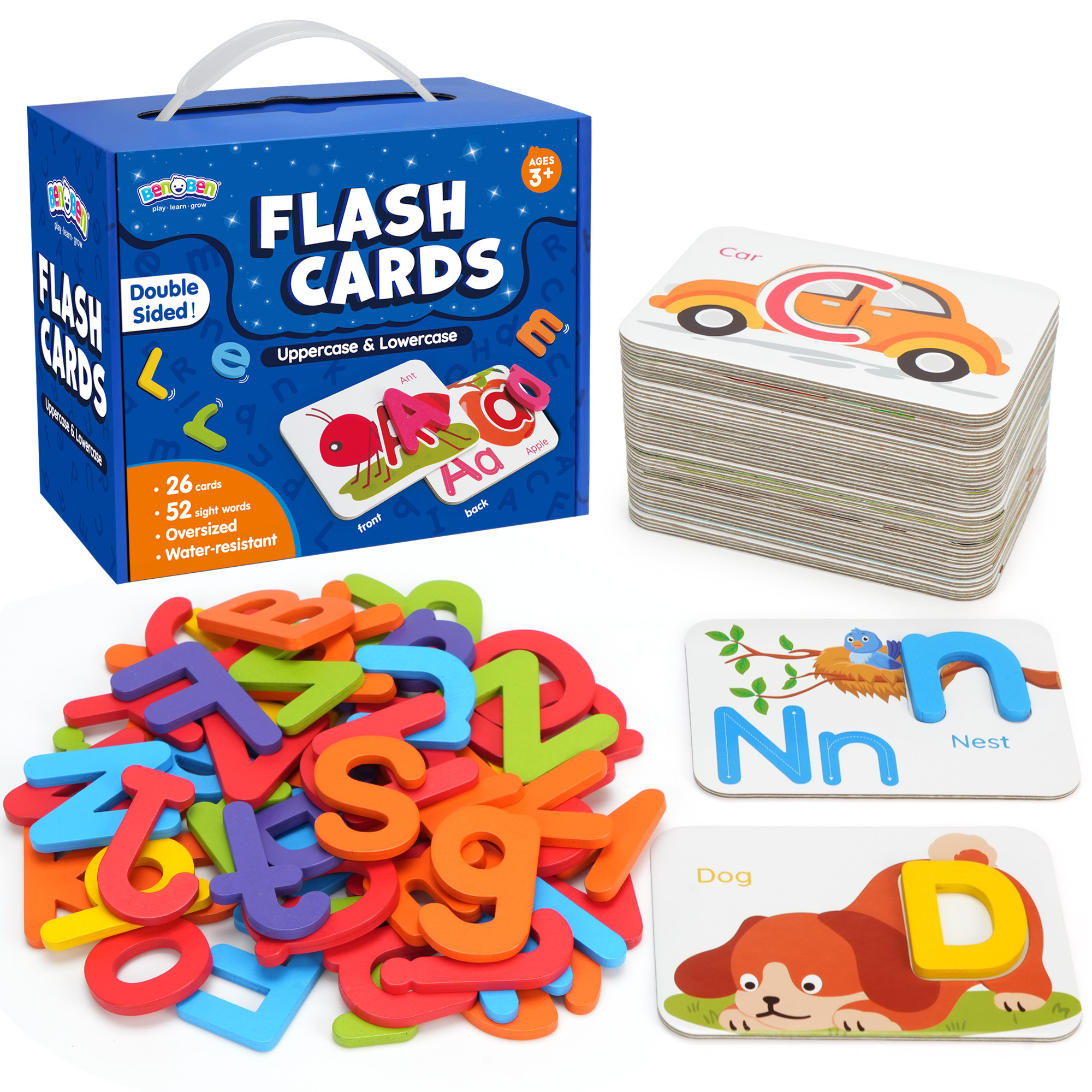 alphabet flash cards wooden letter puzzle matching games for kids ages 3 educational toy gift durable material