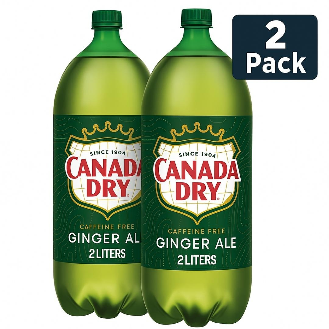 изображение предмета 2 упаковки     без кофеина, 2-литровая бутылка – яркий и освежающий имбирный вкус,   безкофеиновая  ,   подходит для вечеринок, миксов и повседневного освежения