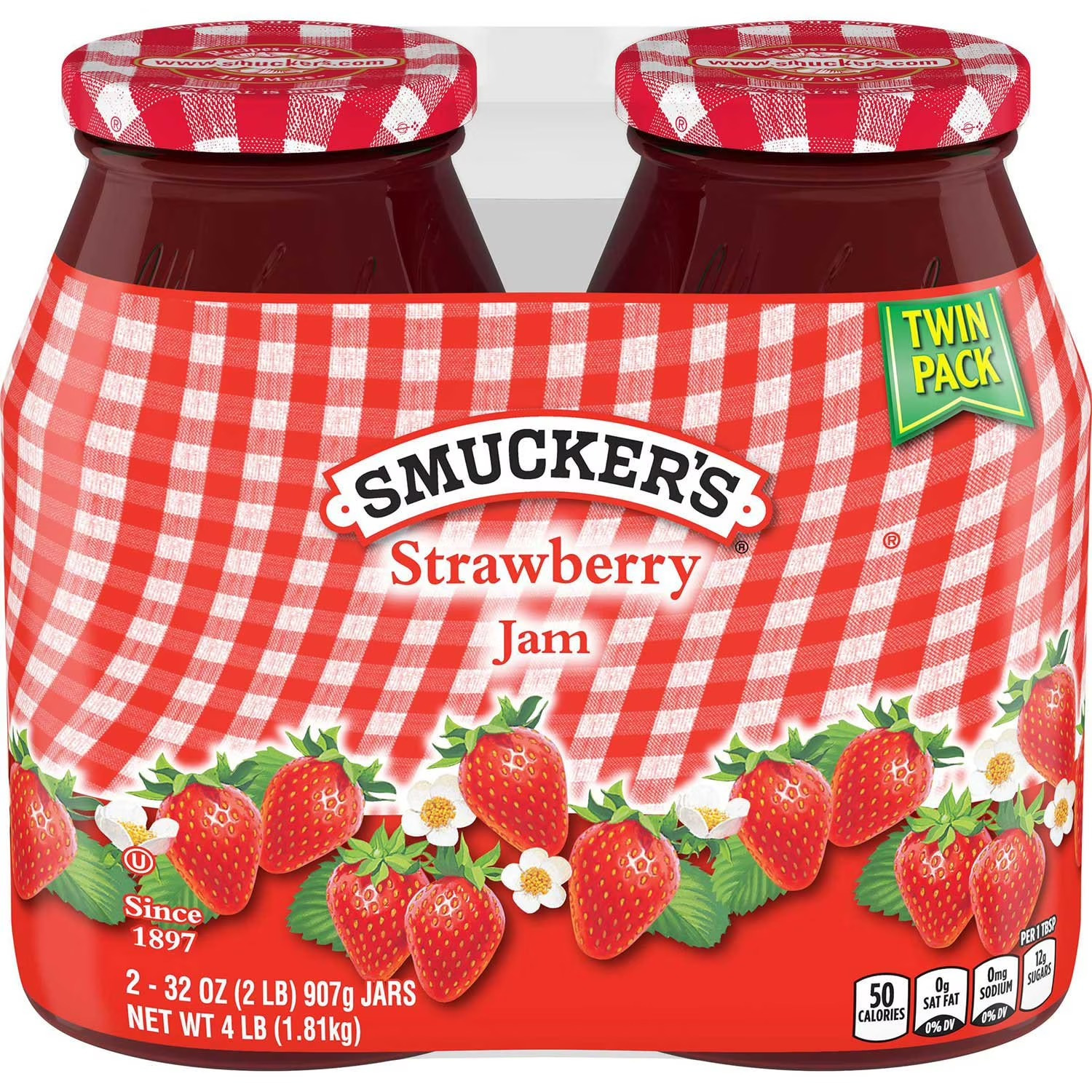 TEMU Smucker’s Strawberry Jam 64 Oz, 2 Pack – Classic Fruit Spread Made With Sun-ripened Strawberries, Smooth & Easy To Spread, Kosher Certified,