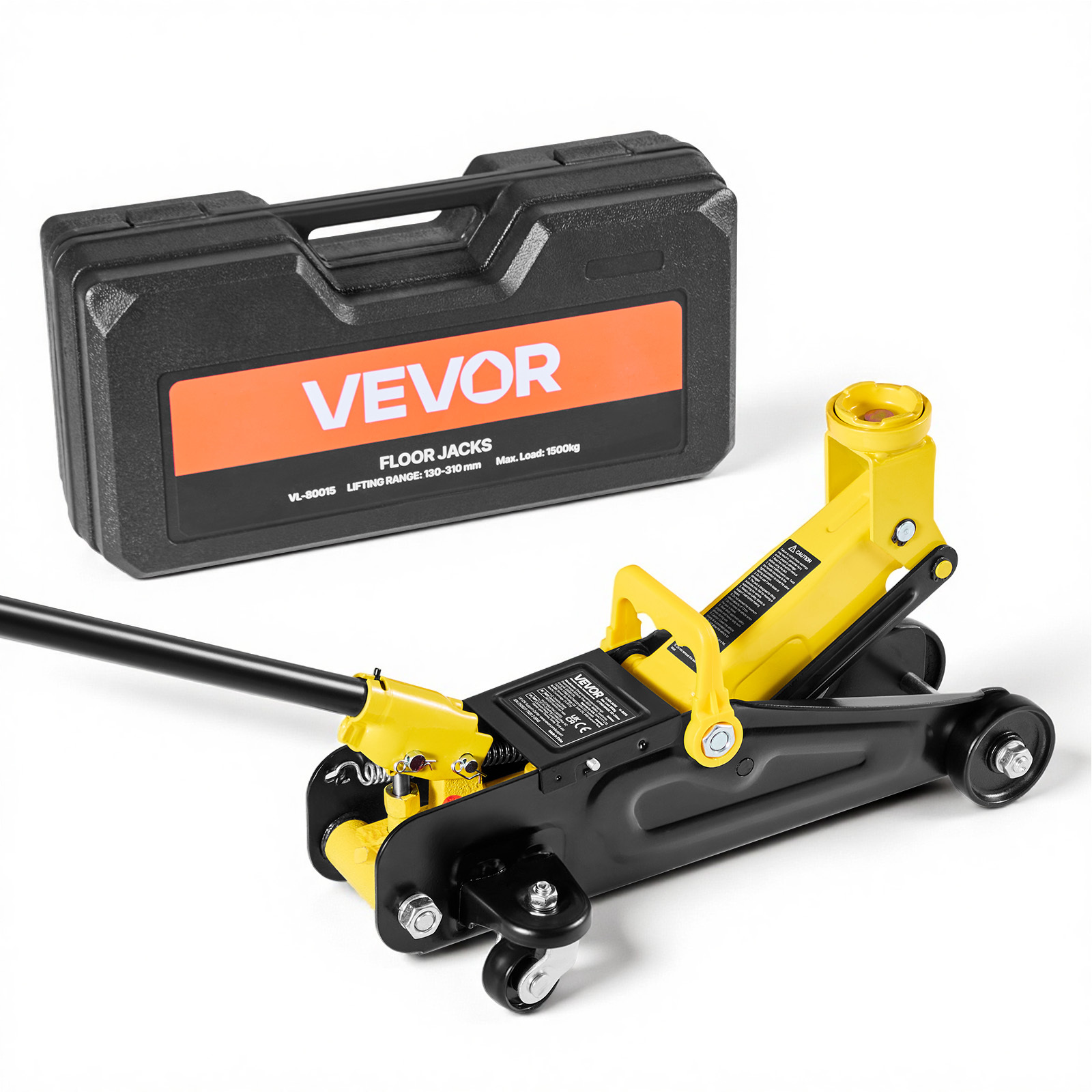 TEMU Vevor Low Profile Floor Jack, 1.5 Ton (3300 Lbs) Capacity, Hydraulic Trolley Car Lift For Sports Cars, Sedans, Lifting Range 5.1-12.2 Inches