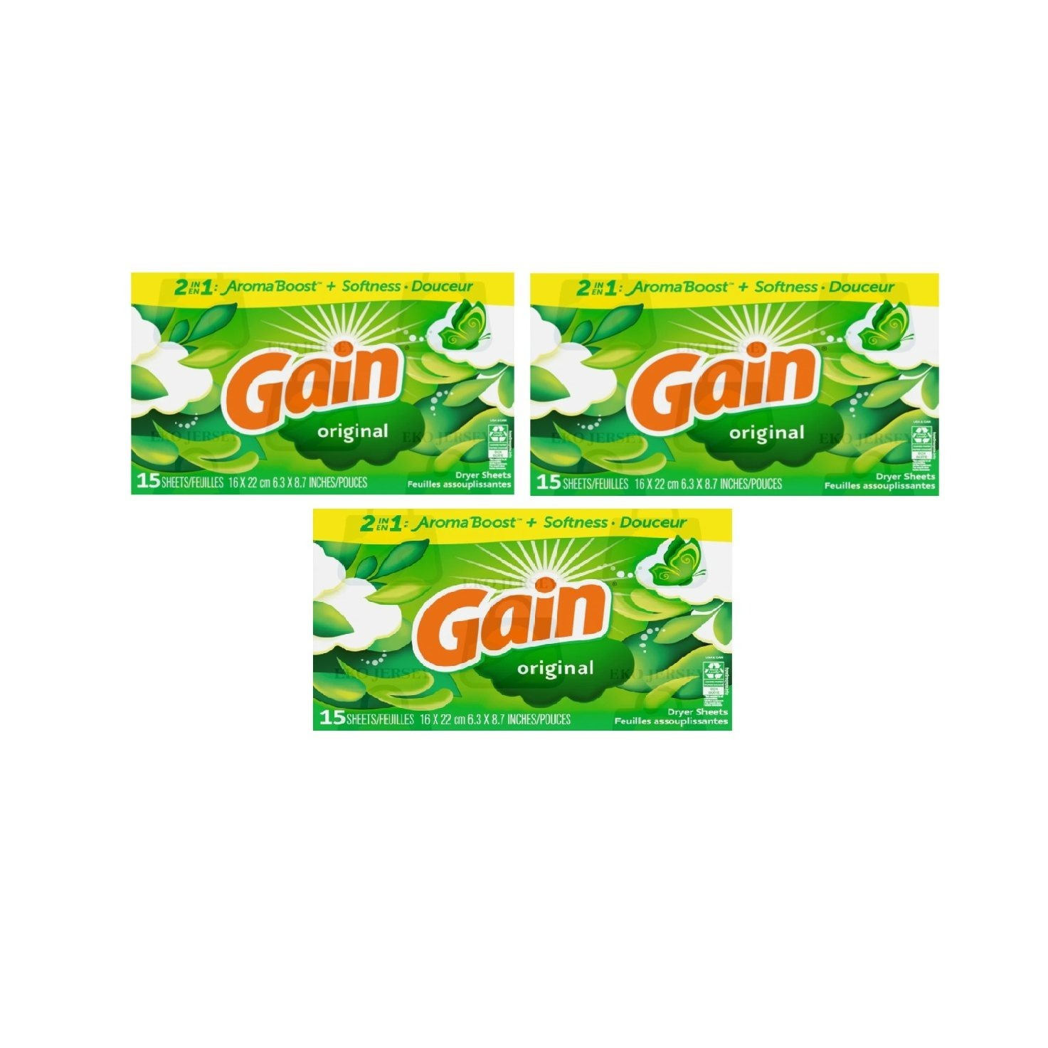 TEMU Gain Original Boost Dryer 15 Sheets Pack Of 3