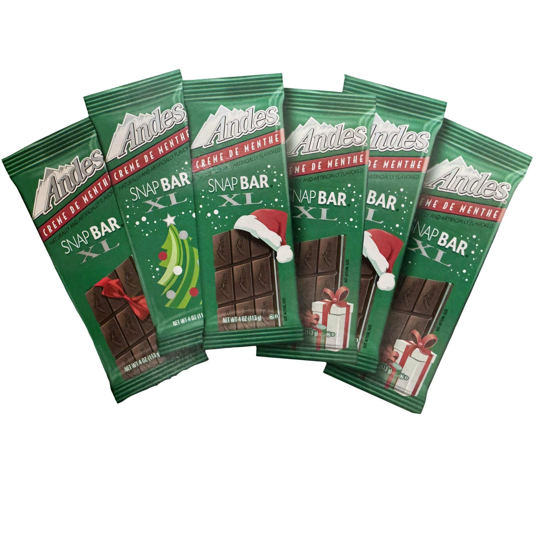 TEMU Andess Christmas Mints CrÃ¨me De Menthe Snap Bar Xl Chocolate 4 Oz. Bar, 6 Count