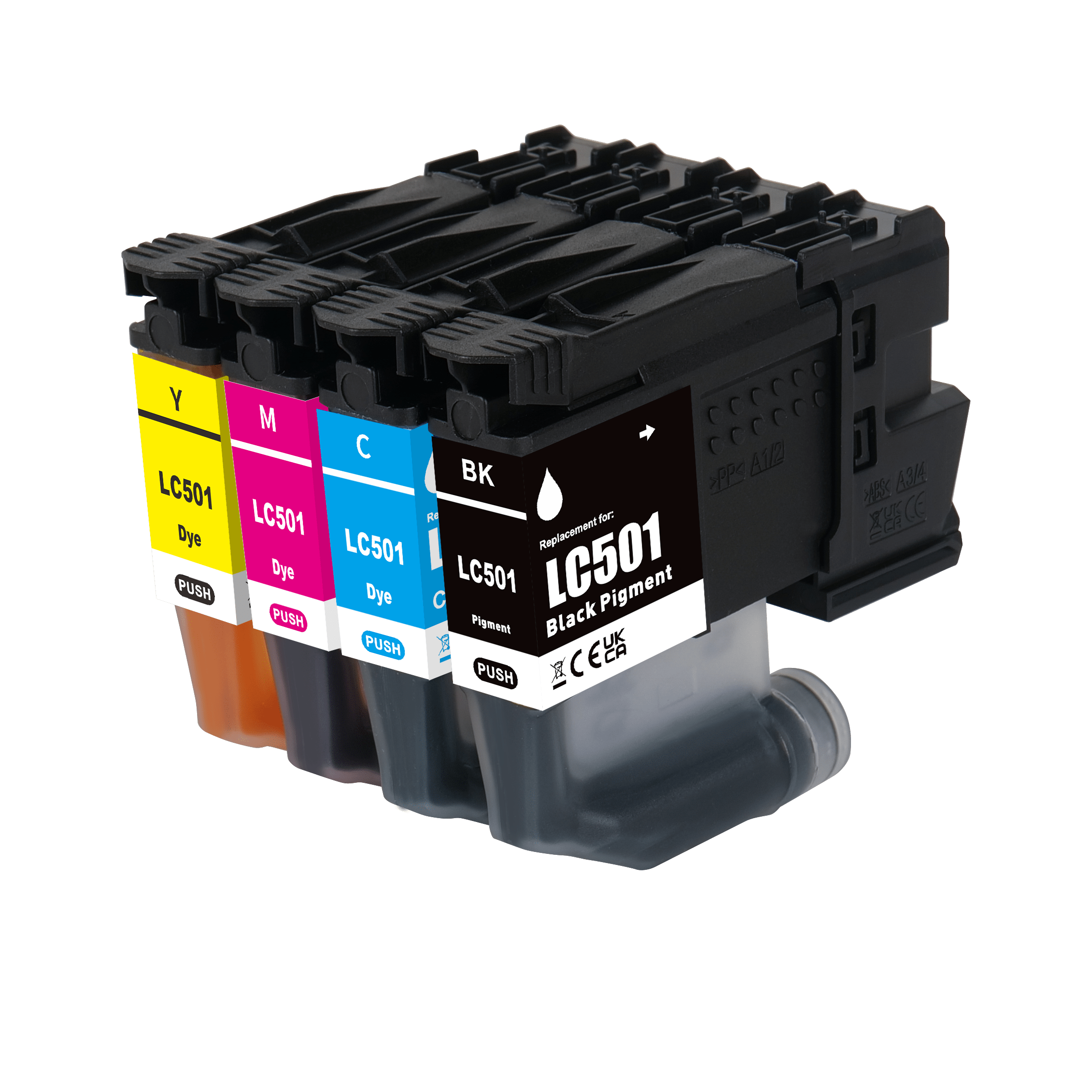 Compatible LC501 Ink Cartridge Combo Pack Black Tri-Color for MFC-J1360DW
