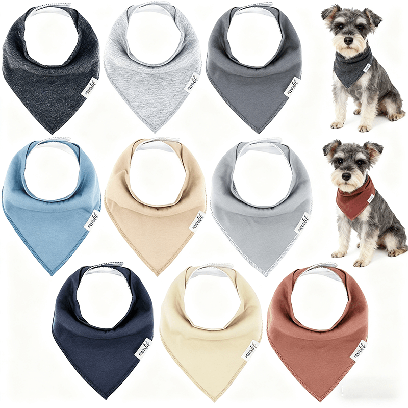 TEMU 10 Packs Of Pet Scarves, Small Triangular Pet Bibs, Solid Color, , Easy To Put On And , Strong Water Absorption, Easy To Clean.