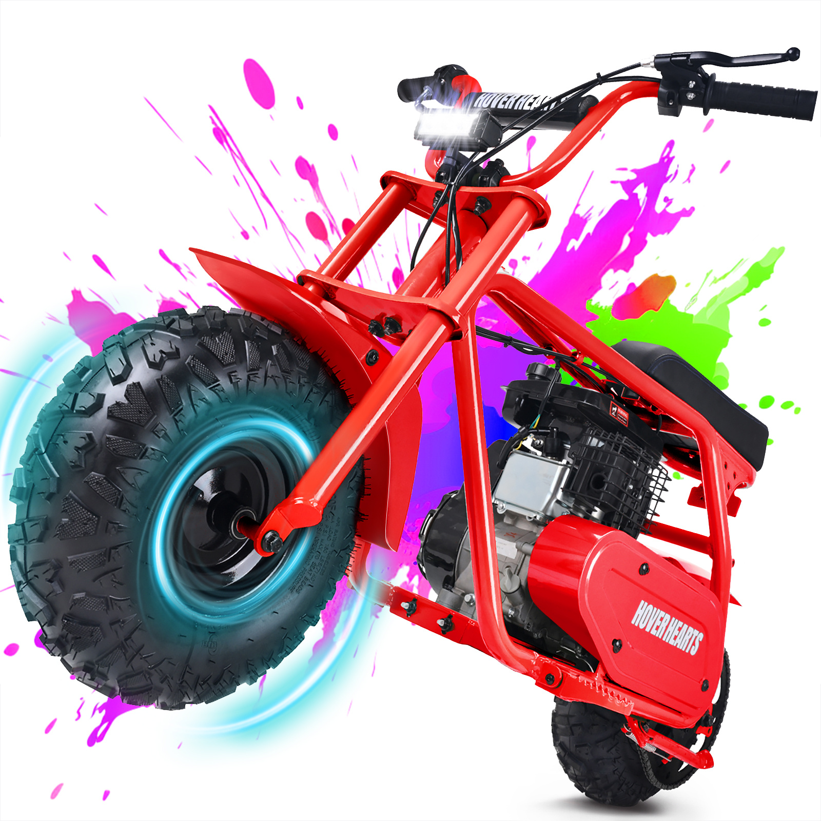 99cc 4-stroke Adult Mini Bike For Explorers, Gasoline-powered Mini Off-road Bike MotocrossUtility Motorcycle,with LED Headlight, Up to34.5KM/H, Max 200LBS,Offroad Vehicle, Adventure Seekers, Motorcycle Lovers - Image 7