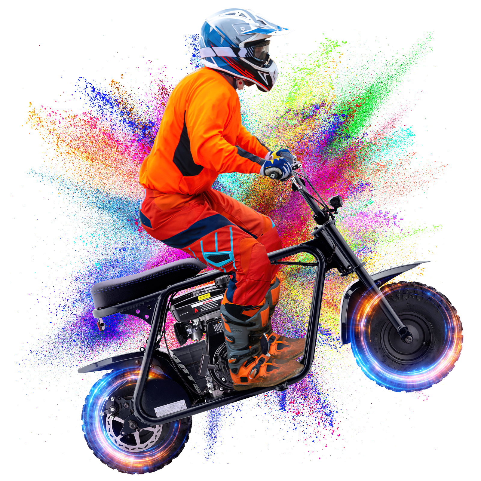 99cc 4-stroke Adult Mini Bike For Explorers, Gasoline-powered Mini Off-road Bike MotocrossUtility Motorcycle,with LED Headlight, Up to34.5KM/H, Max 200LBS,Offroad Vehicle, Adventure Seekers, Motorcycle Lovers - Image 16