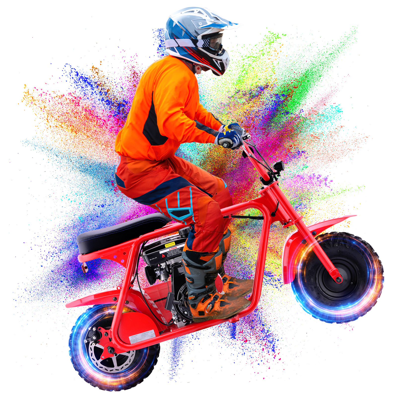 99cc 4-stroke Adult Mini Bike For Explorers, Gasoline-powered Mini Off-road Bike MotocrossUtility Motorcycle,with LED Headlight, Up to34.5KM/H, Max 200LBS,Offroad Vehicle, Adventure Seekers, Motorcycle Lovers - Image 11