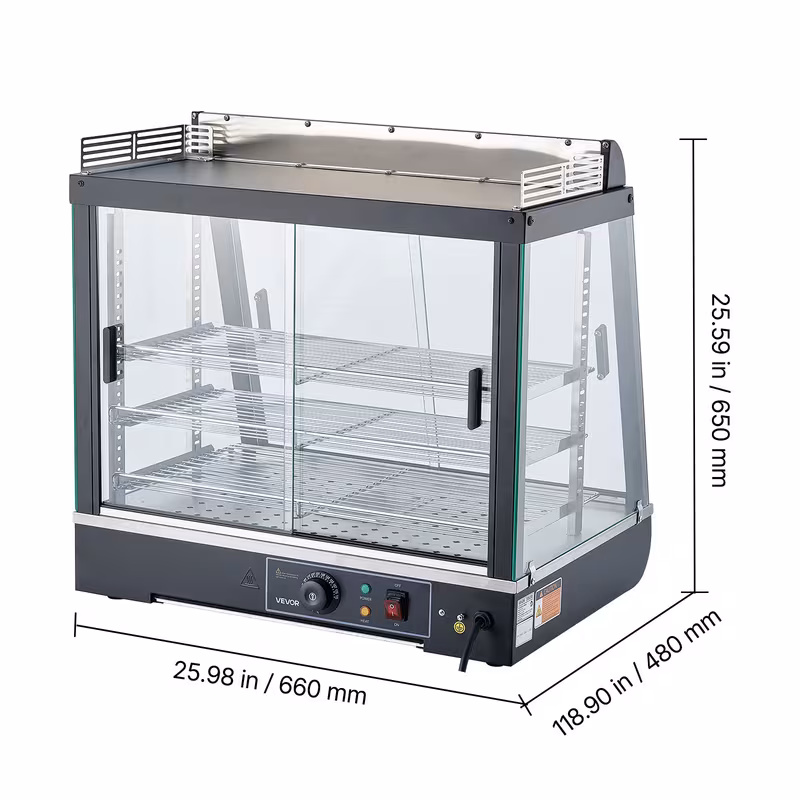 3 tier commercial food warmer display 1200w food display warmer with led light top storage and adjustable shelves 86 185 steam heating 75l for hamburger pizza bread fried chicken Product details 0