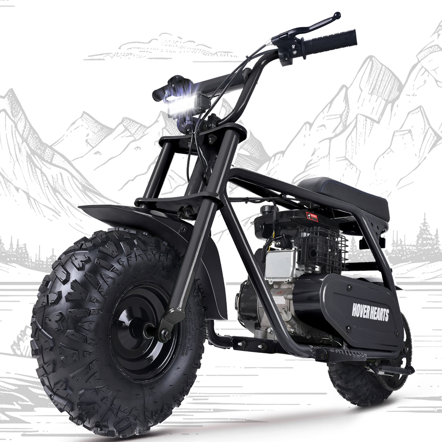 99cc 4-stroke Adult Mini Bike For Explorers, Gasoline-powered Mini Off-road Bike MotocrossUtility Motorcycle,with LED Headlight, Up to34.5KM/H, Max 200LBS,Offroad Vehicle, Adventure Seekers, Motorcycle Lovers - Image 14