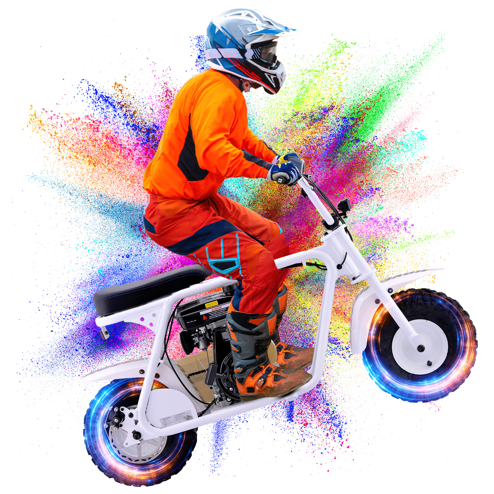 99cc 4-stroke Adult Mini Bike For Explorers, Gasoline-powered Mini Off-road Bike MotocrossUtility Motorcycle,with LED Headlight, Up to34.5KM/H, Max 200LBS,Offroad Vehicle, Adventure Seekers, Motorcycle Lovers - Image 23