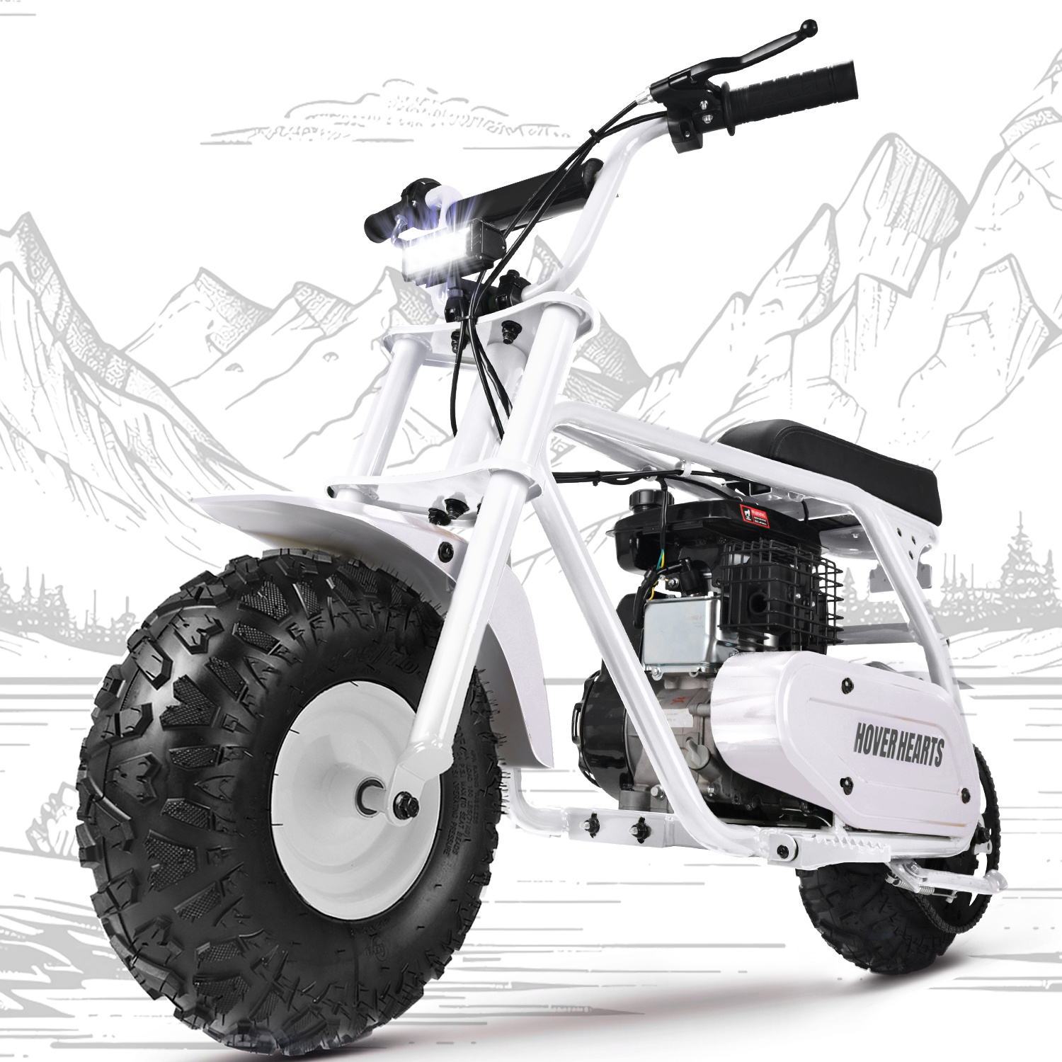 99cc 4-stroke Adult Mini Bike For Explorers, Gasoline-powered Mini Off-road Bike MotocrossUtility Motorcycle,with LED Headlight, Up to34.5KM/H, Max 200LBS,Offroad Vehicle, Adventure Seekers, Motorcycle Lovers - Image 19