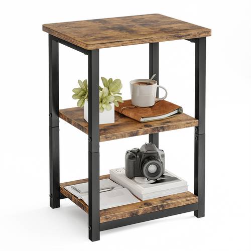 side tier small end table sofa table nightstand for living room bedroom office rustic brown
