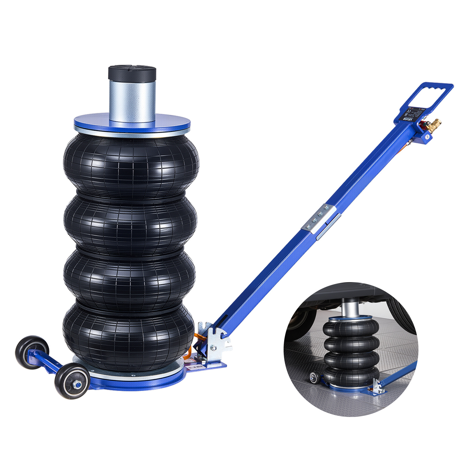 TEMU Vevor Air Jack, 6 Ton/13227 Lbs Airbag Jack, Lift Up To 26.5 Inch With Heightened Column, Adjustable Handle & Thick Rubber Pad, 2-5 Lifting